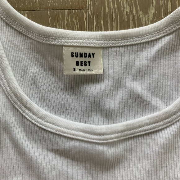 Sunday Best Carey Cropped Tank, Size S, White - Picture 2 of 3